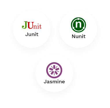 Our Unit testing stack logos